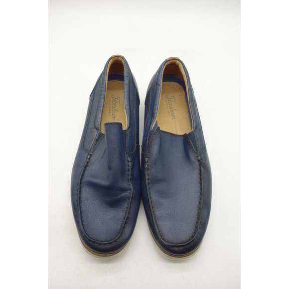 Florsheim Navy Blue Leather Slip On Loafers Shoes Men\'s 10 M